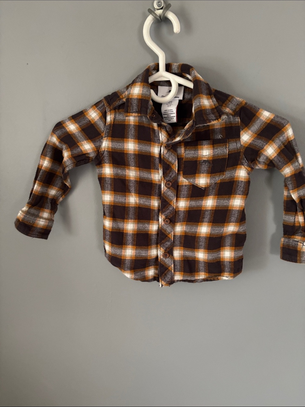 Tommy Bahama Brown & Cream Plaid Button-Down Kids Shirt